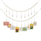 Kuailiahai 2pcs Hanging Photo Display Wooden Beads Wall Decor with 18 Wooden Clips, 57inches Boho Clip Photo Holders for Bedroom, Living Room Decor, Teen Girl Gifts