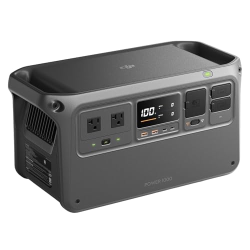 DJI Power 1000 Portable Power Station, 1024Wh LiFePO4 Battery, 2200W (Peak 2600W) AC/140W USB-C Output, 23db Ultra-Silent, Solar Generator For Home Backup, Camping (Solar Panel Optional) - color: Black-4