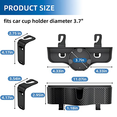 OUSHASAA 3-in-1 Car Headrest Backseat Organizer with 3.7" Backseat Cup Holder for Car, Seat Back Organizer with Hooks - size: 1-PACK