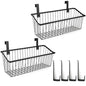 LeleCAT Grid Storage Baskets with Hooks, Over Cabinet Door Organizer, Wire Basket Hanging Storage Organizer, Kitchen Bathroom Organizer (Black, Extra Large) - size: Extra Large