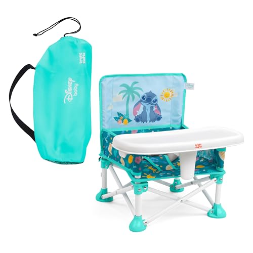 Bright Starts Disney Stitch Pop 'N Sit Portable Booster, Indoor/Outdoor Use, Floor Seat with Feeding Tray, Blue, 6 Mos - 3 Yrs - color: Disney Stitch