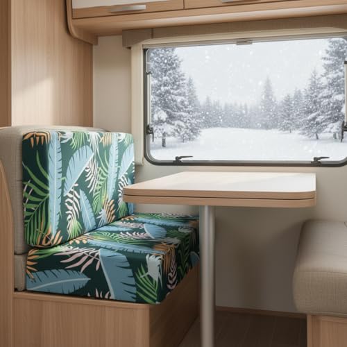 TOPCHANCES RV Dinette Cushion Covers,Stretch Camper Cushions Cover Replacement Bench Cushion Cover Washable Loveseat Slipcovers for Travel Trailer Couch(Pattern 1) - color: Pattern 1