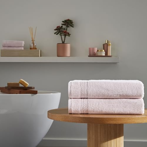 Ozdilek 2-Piece Bath Towels, 27x54 100% Turkish Cotton, Luxury Quick Dry, Extra Large, Fade-Resistant, Eco-Friendly, Spa Towel, Comfortable (Mauve Pink) - color: Mauve Pink