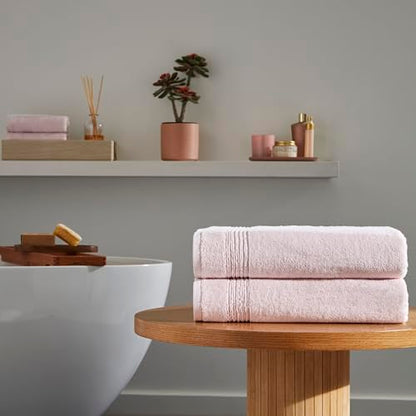 Ozdilek 2-Piece Bath Towels, 27x54 100% Turkish Cotton, Luxury Quick Dry, Extra Large, Fade-Resistant, Eco-Friendly, Spa Towel, Comfortable (Mauve Pink) - color: Mauve Pink