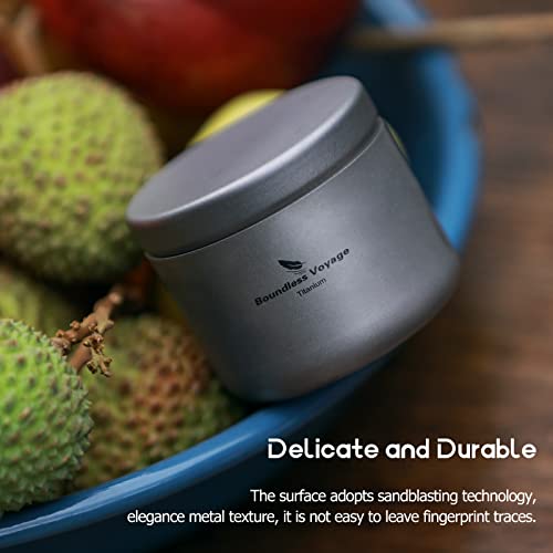 Boundless Voyage Titanium Small Tin Can Box Canister Tea Tins Coffee Tins Food Storage Container for Tea,Coffee, Herb, Candy, Chocolate, Sugar, Spices, Beans - color: Ti3200D-35ml-1pcs
