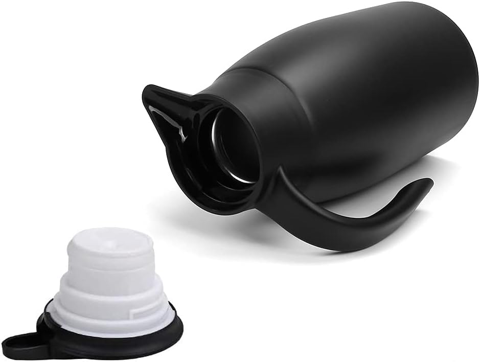 68oz Thermal Coffee Carafe, Stainless Steel Coffee Carafes for Keeping Hot, Airpot Insulated Tea Pot Dispenser for Hot Water, Tea, Hot Beverage - Keep 12 Hours Hot, 24 Hours Cold, Black - color: Black