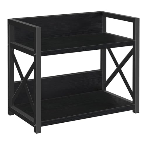 YINMIT Countertop Shelf Organizer,Coffee Bar Accessories,Spice Rack,Coffee Counter Shelf,2 Tier Coffee Organizer Station for Mugs,Cups,Cream,Syrup (Black, Small) - color: Black Small