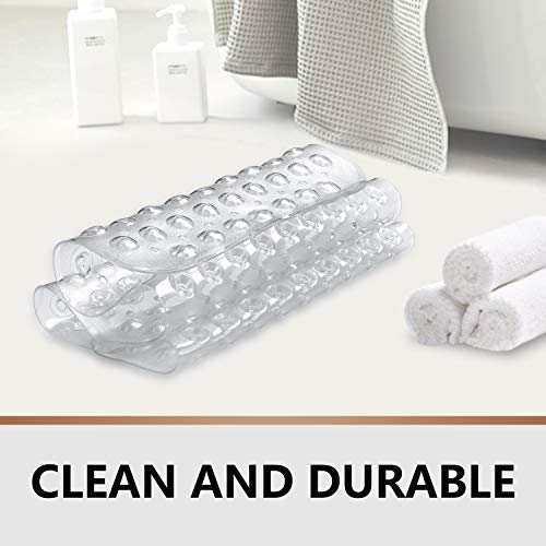 Upgrade Baby Bath Mat Non Slip Extra Long Bathtub Mat for Kids 40 X 16 Inch - Eco Friendly Bath Tub Mat with 200 Big Suction Cups,Machine Washable Shower Mat,Clear - color: Clear