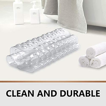 Upgrade Baby Bath Mat Non Slip Extra Long Bathtub Mat for Kids 40 X 16 Inch - Eco Friendly Bath Tub Mat with 200 Big Suction Cups,Machine Washable Shower Mat,Clear - color: Clear