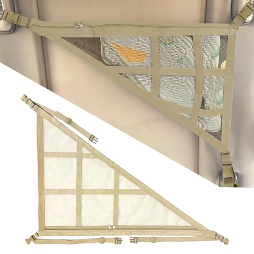Car Ceiling Cargo Net, 28.74"×20.87" Double-Layer Mesh Car Roof Storage Organizer, Auto Interior Roof Cargo Net for SUV Truck Van, Camping Accessories, Road Trip Essentials (Beige) - color: Beige