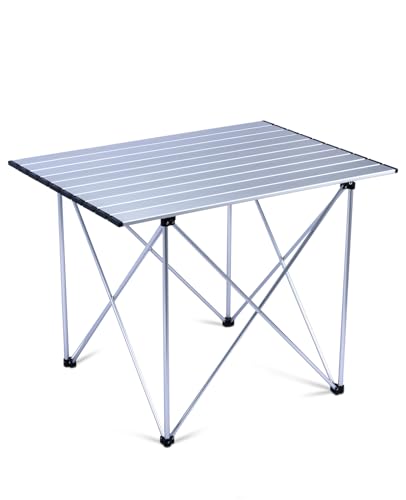 iClimb Ultralight Compact Camping Folding Table with Carry Bag (Reinforced Silver - XL) - color: Reinforced Silver, size: X-Large