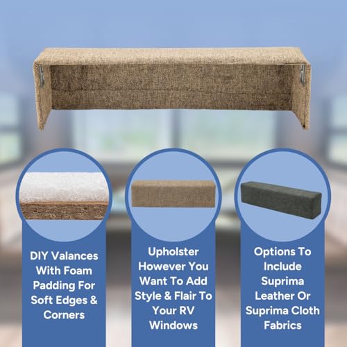 RecPro RV Window Valance DIY Kit | 4.5" x 39" | No Fabric - size: 39"W x 4.5"L (Pack of 1)