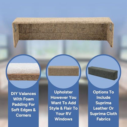 RecPro RV Window Valance DIY Kit | 4.5" x 39" | No Fabric - size: 39"W x 4.5"L (Pack of 1)