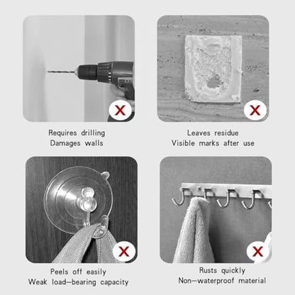 Adhesive Wall Hook, Set Heavy-Duty Thickened self-Adhesive Hook，16Pcs，33lb max Loading，Transparent, Waterproof, Bathroom, Outdoor, Kitchen, Doors, Practical Tools. - size: 2.3″*2.3″ 33lb max