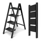 HillhutApex 4 Step Ladder, Lightweight Foldable 4 Step Stool with Anti-Slip Wide Pedal, 330lbs Capacity Aluminum Ladder for Household,Office,Garage(Black) - color: Black, size: 4 Step