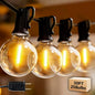 Outdoor String Lights 50FT with 25+2 G40 LED Bulbs, Shatterproof & Waterproof Patio Lights, Connectable Globe String Lights for Backyard Porch Deck Bistro Garden Party - size: 50FT