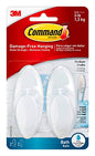 Command Bath Medium Hooks, 3 lb Capacity, 2-Hooks, 2-Strips, Organize Damage-Free - color: White, size: Medium