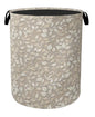 Beige Leaves Modern Laundry Basket - Heavy Duty 60L Dirty Clothes Organizer, Water Resistant Foldable Hamper for Men Women - color: Beige Leaves Modern