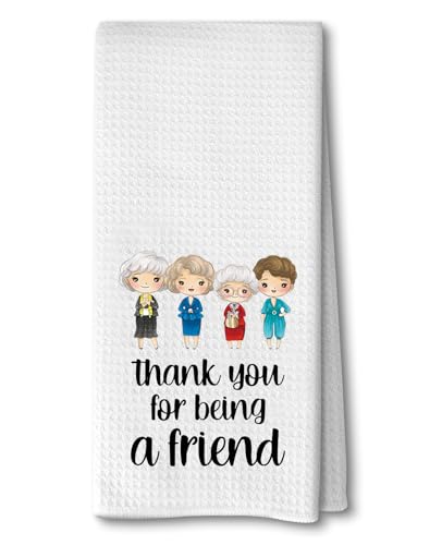 Advivio Funny Golden Girls Kitchen Flour Sack Tea Towels, Golden Girls Merchandise Dish Towels, Friendship Birthday Gifts for Women Besties Mom Grandma - color: Thank You Towels