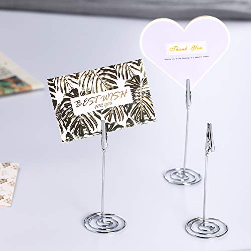 Artliving 12pcs Place Card Holder Memo Holder Clip Photo Holder Table Number Holder Sliver - color: Silver