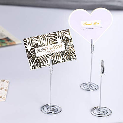 Artliving 12pcs Place Card Holder Memo Holder Clip Photo Holder Table Number Holder Sliver - color: Silver