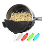 Arlig Clip On Pasta Strainer Silicone Universal Fit for all Pots and Bowls Snap On Drainer for Meat, Vegetables, Fruit Colander for Kitchen Easily Drain Food Space Saving - color: Charcoal
