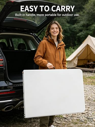 6FT Folding Camping Table Portable 350lbs, 6 Foot Folding Picnic Card Table for Outdoor, Plastic Rectangular Dining Work Tables for Indoor, Heavy Duty Fold-in-Half Tray Tables, 71x29 inch - size: 6 FT
