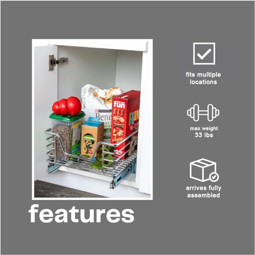 Household Essentials Chrome-Plated Steel Under-Cabinet Pull-Out Organizer - size: 11.5" - Standard, style: Single Tier