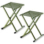 Menkxi 2 Pcs Folding Camping Stool Portable 17.8 Height Stool Lightweight Chair Foldable Camping Seat Hold up to 600 Lbs for Outdoor Walking Hiking Fishing Hunting Travel Gardening, Green