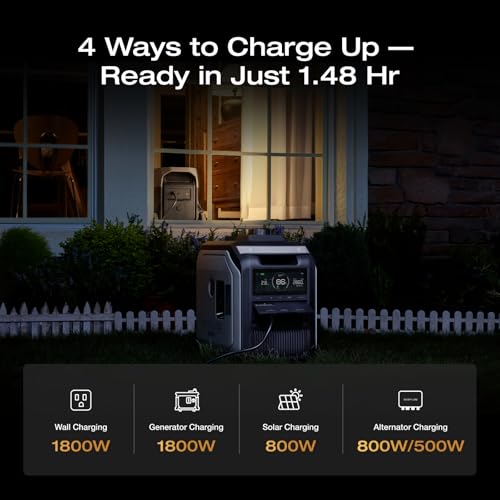 EF ECOFLOW Delta 3 Ultra Portable Power Station, 3072Wh LiFePO4 Battery, 3600W (Surge 7200W) Output Home Power, Solar Generator for Home Use, Camping Accessories, Emergencies & RV Backup - style: DELTA 3 Ultra