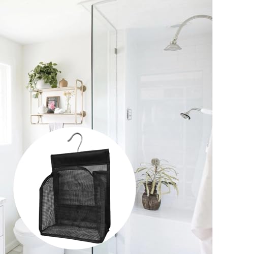 3 Pcs Mesh Shower Caddy, Mesh Shower Bag with Hanging Hooks, Portable College Dorm Bath Organizers, Black Shower Bags for Bathroom, Swimming, Travel