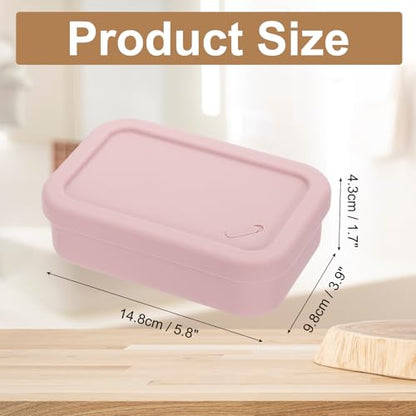 PATIKIL Leakproof Travel Soap Case, Silicone Travel Soap Container with Draining Layer Portable Bar Soap Holder for Bathroom Camping Gym, Pink - color: Pink