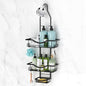 Shower Caddy Hanging Adjustable Shower Caddy, Rustproof Shower Organizer Extended Length Shower Caddies Over Shower Head with Hooks Soap Holder, Large Capacity Anti-Swing Bathroom Storage, Black - color: Black