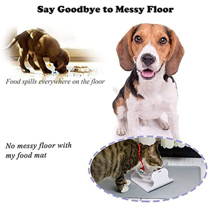 Silicone Pet Feeding Food Mat Dog Cat Placemat with Raised Edge, Anti-Slip Waterproof Pet Bowl Mats Pet Food Tray for Cats, Dogs and Small Animals(Green, Small) - color: Green, size: 16.1"*12.2"