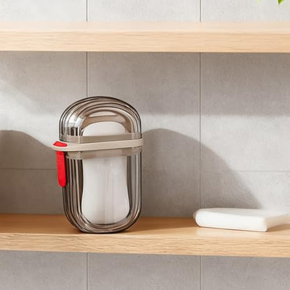 Portable Travel Soap Case, Drainable and Leak-Proof Design, Clear Plastic with Double-Layered Sealed Lid, Bathroom Toiletry Storage Container