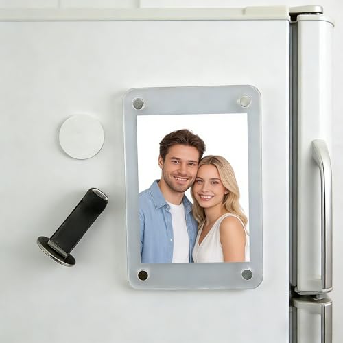 Car Picture Holder for Air Vent Clip, Clear Acrylic Personal Picture Frame Clip, Universal Fit for All Cars, for Family, Couple, Pets & Travel Photos, Fits Wallet-Size Photos (2.36 x 3.54 in)