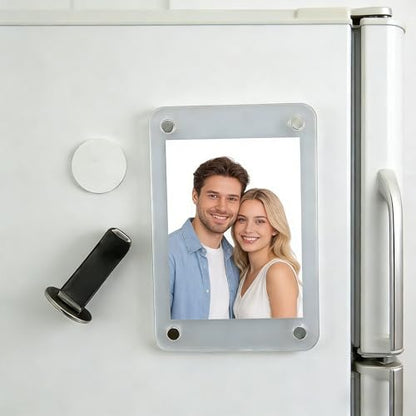Car Picture Holder for Air Vent Clip, Clear Acrylic Personal Picture Frame Clip, Universal Fit for All Cars, for Family, Couple, Pets & Travel Photos, Fits Wallet-Size Photos (2.36 x 3.54 in)