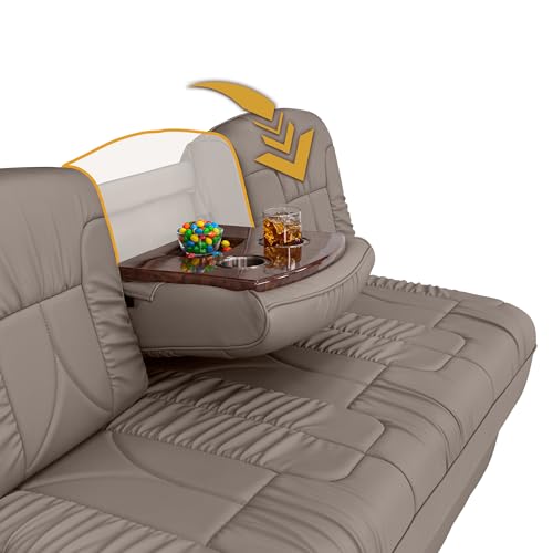 De Leon Console DX RV Sofa Bed, 78" Wide, Ultimate Leather, Light Antelope - color: Light Antelope, size: 78"