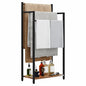 Freestanding Towel Rack, 3 Tier Blanket Ladder Stand with Rustic Brown Wooden Shelf for Bathroom Living Room (31.5" H x 16.9" W x7.9 D) - color: Rustic Brown, size: 31.5"H x 16.9"W x7.9"D