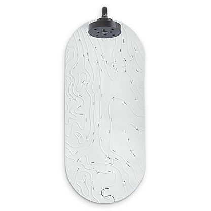 Boon GRIFFLE Textured Non Slip Baby Bath Tub Mat with Hanging Hook and Drain Holes, Gray - style: Griffle