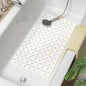 HITSLAM Bathtub Mat Non Slip, 28 x 15 Inch TPE Bath Mat for Tub, Efficient Drainage Bathroom Shower Mat with Suction Cups, Bath Tub Mat, Soft on Feet and Easy to Clean, White - color: White, size: 28" x 15" (Rectangular)