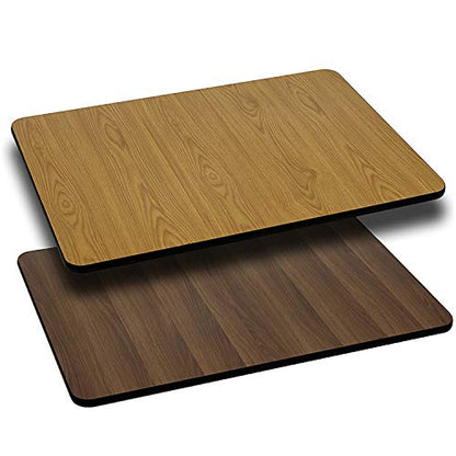 Flash Furniture Glenbrook 24" x 42" Rectangular Table Top with Natural or Walnut Reversible Laminate Top - color: Natural/Walnut, size: 24" x 42" Rectangular