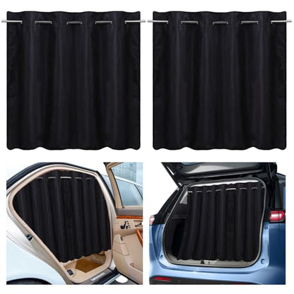 XCBYT Car Window Shades - Upgrade 2 Pack Car Privacy Curtians with Rods for Baby 99% Light Block Window Covers for Camping, Napping, Sleeping, Breastfeeding, Cloth Changing - color: Side(2-Pack, Rod-Mount)