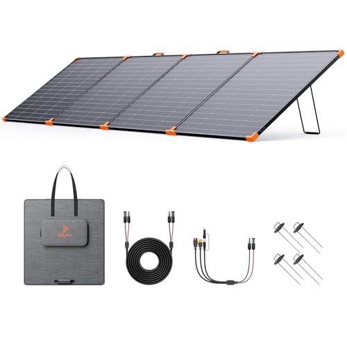 ZOUPW 450W Portable Solar Panel,38V N-Type 16BB 25% High Efficiency Foldable Solar Charger for EcoFlow Delta/Anker C1000/Jackery/Bluetti Elite 100,IP68 Waterproof for Offgrid RV Power Backup - size: 450W