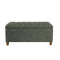 HomePop Ainsley 40" Storage Ottoman Bench - Green Clover Fabric - color: Green Clover Fabric
