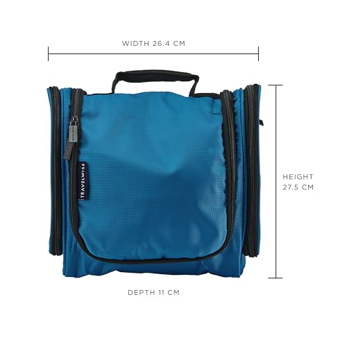 TravelWise Hanging Toiletry Bag, Travel Toiletry Organizer, Blue - color: Blue