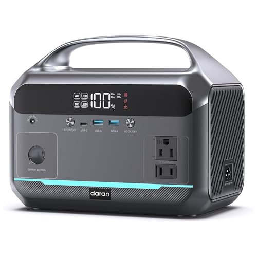 Portable Power Station 600W Surge, 288Wh Solar Generator, LiFeP04 Battery with 300W AC Outlets, Power Bank for Outdoor Camping, CPAP, Traveling, Home & Emergency - color: Dark Black