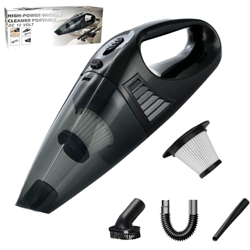 Handheld Vacuum Cordless Portable Rechargeable Strong Suction Car Vacuum Cleaner Powerful Hand Held Vacuum Cleaner with Multi Accessories for Home Office Auto Car Pet (Black) - color: Black