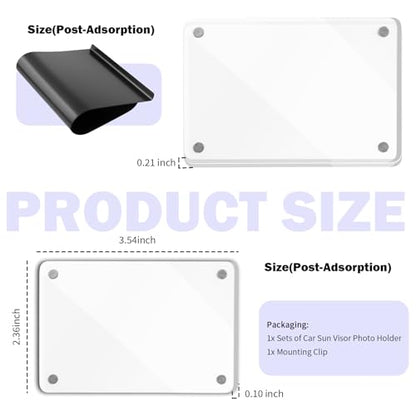 2026 New Car Picture Holder with Sun Visor Clips for Cars,Custom Passenger Princess Car Visor Photo Clip Shows Memorial & Driver's License,Cars Photo Holder for Girlfriend,Boyfriend