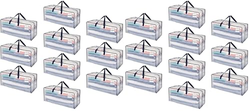 VENO 20 Pack Heavy Duty Moving Bags with Backpack Straps, Zippers & Handles, Extra Large Packing Bags for College Dorm Essentials, Moving Supplies Alternative to Cardboard Moving Boxes - color: Clear, size: 20 Pack
